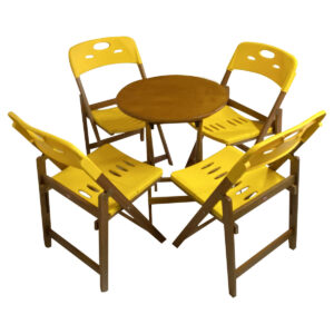 Conj. Mesa 60cm Dobr. 4 cadeiras Bella Amarela + frete - Entrega CEP: 963300-000 Arroio Grande - RS